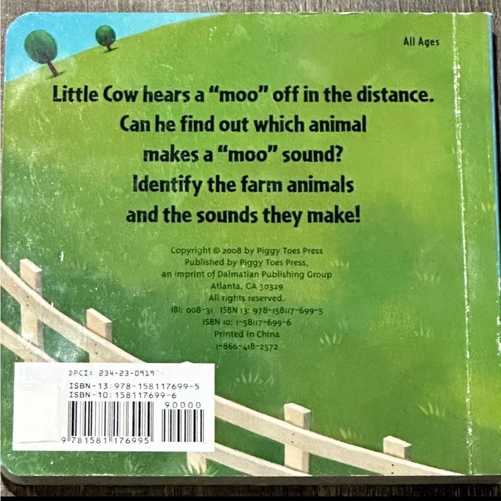 💞 “Who Says Moo?” Children’s Textured Animal Sounds Board Book